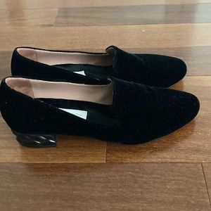 Black velvet loafers